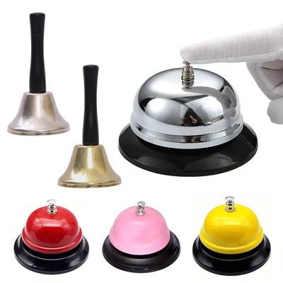 Vintage Metal Service Bell Counter Desk Bell For Restaurant, Hotel, Game Show, Coffee Shop Multifunctional Portable Hand Bell