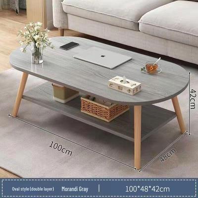HANDUNYOU Oval Double-Layer Coffee Table