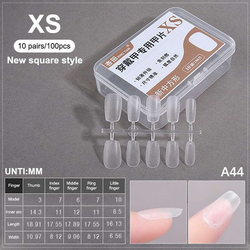 100PCS/Box Fake Nail Tips Medium Design Matte Finish False Nails Manicure Tool Extension Press On Nails