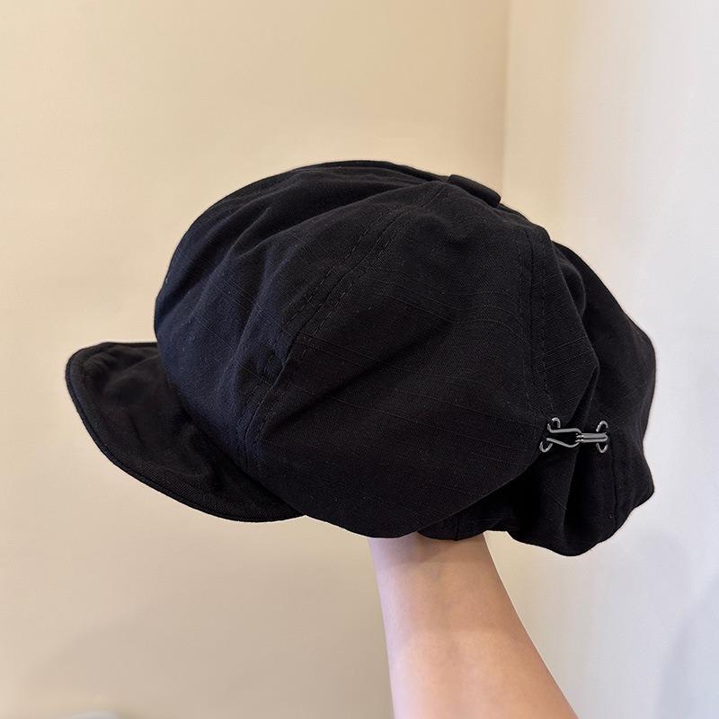 Thin Beret Women's Literary Retro Newsboy Hat Tide Cloud Octagonal Hat Casual Street Painter Hat