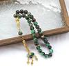 10mm 33pcs Glass Tassel Turkish Muslim Rosary Islamic Prayer Beads Bracelet for Women Jewelry Tasbih Tasbeeh Allah Mohammed
