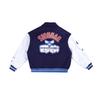 Li Ning CBA Series Comfortable Casual Simple Polo Color Block Vintage Thick Jacket Unisex Jacket Deep-Navy AJMU253-1