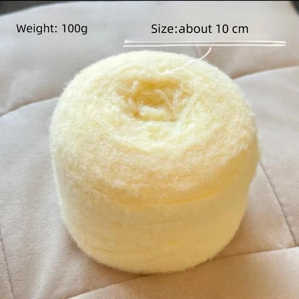 100g Neues flauschiges Mohairgarn Einfarbig Weiches Baumwollgarnknäuel Warm Mitteldick Strickschalgarn Strickpullover