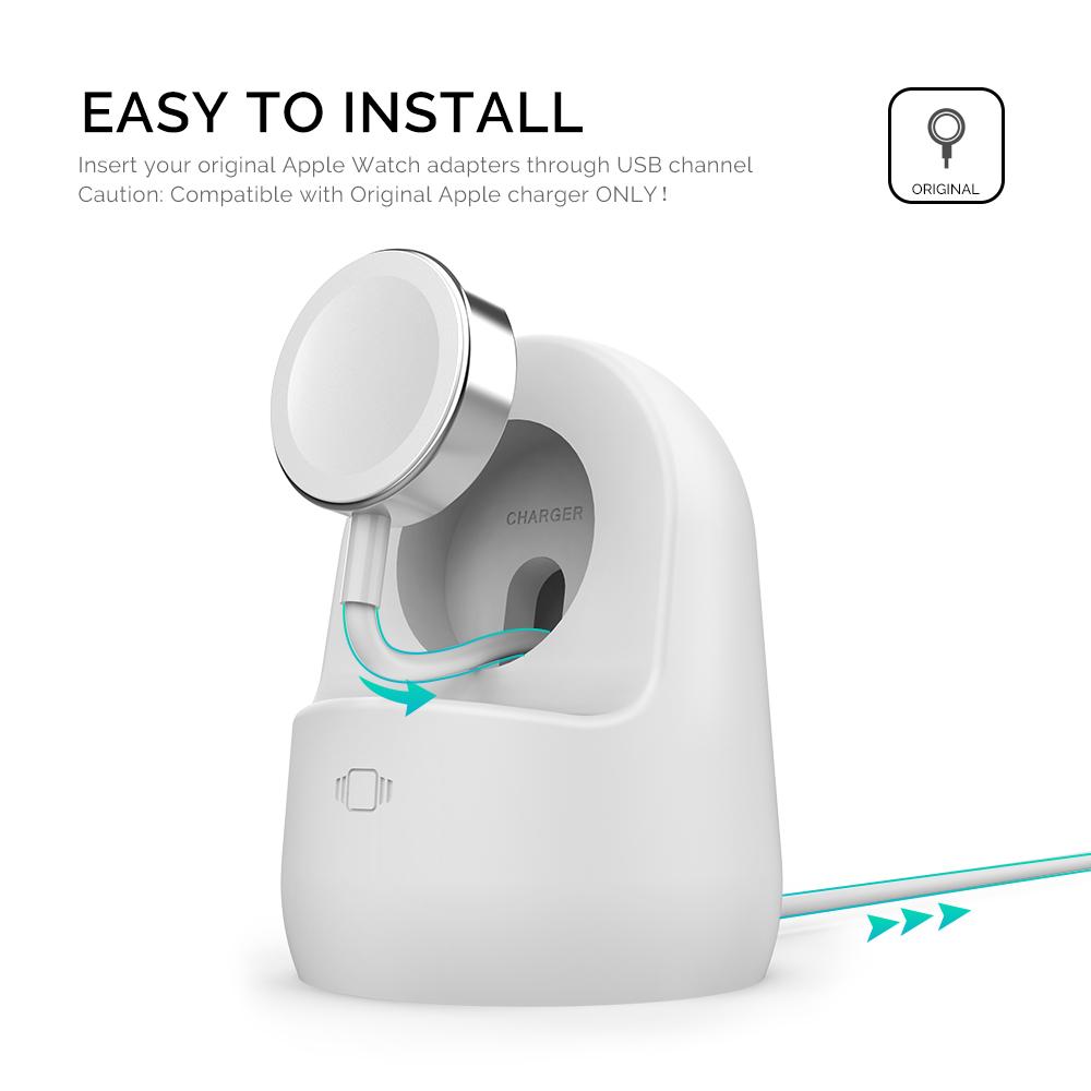 AHASTYLE PT63 Charging Stand for Apple Watch Holder Non Slip Base Silicone Charger Dock