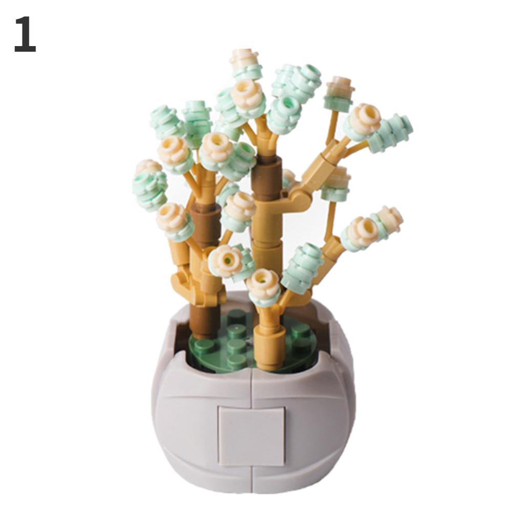 Bonsai Building Blocks City Creative Pant Flower Block Building Bricks Construction Flowers DIY Potted Blocks Gift.