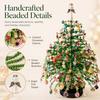 Plastic Beads for Crafts DIY Beaded Christmas Tree Kit, Handmade with LED Lights, Party Crafting Props Holiday Craft Project, Bead Kit Adults,
