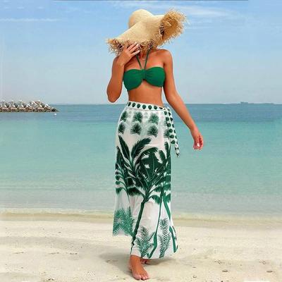 Bikinis Sets 3 Piece Sexy Swimsuits Cover Up Women Holiday Swimwear High Cut Bather Beach Wear