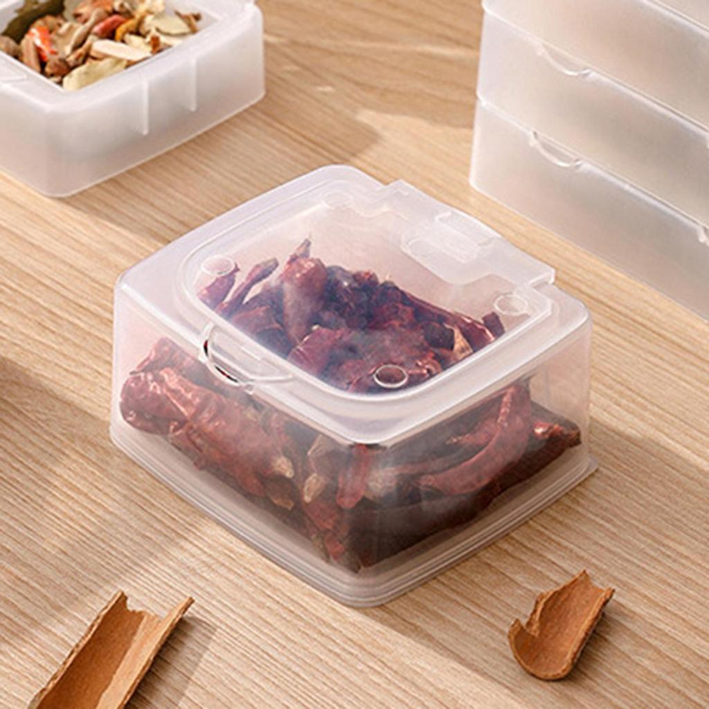 Clear Seasoning Box Sealed Condiment Container for Kitchen Countertop