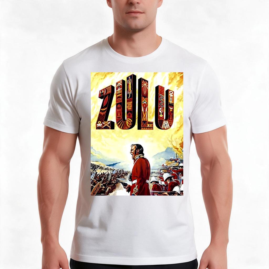 Zulu Filmplakat T-Shirt Sommer Lässig Baumwolle T-Shirt Übergroß Streetwear Oberteile Vintage Grafikdruck Lockerer Schnitt Kurzarm