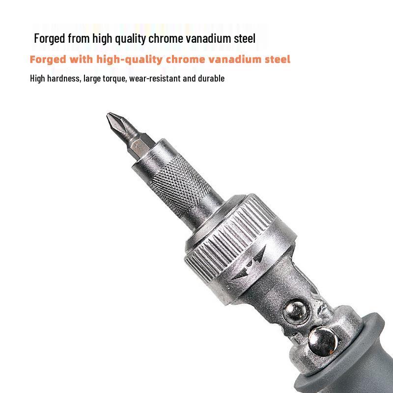 10-Piece Telescopic Ratchet Screwdriver Set - Bendable, Adjustable Phillips & Flathead Tools