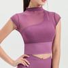 OEING Women's Off-Shoulder Mesh Yoga Sports Top