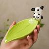 Bambus Selbstentwässernder Seifenhalter Niedlicher Seifenständer Ohne Bohren Panda Seifenschale Arbeitsplatten-Tablett
