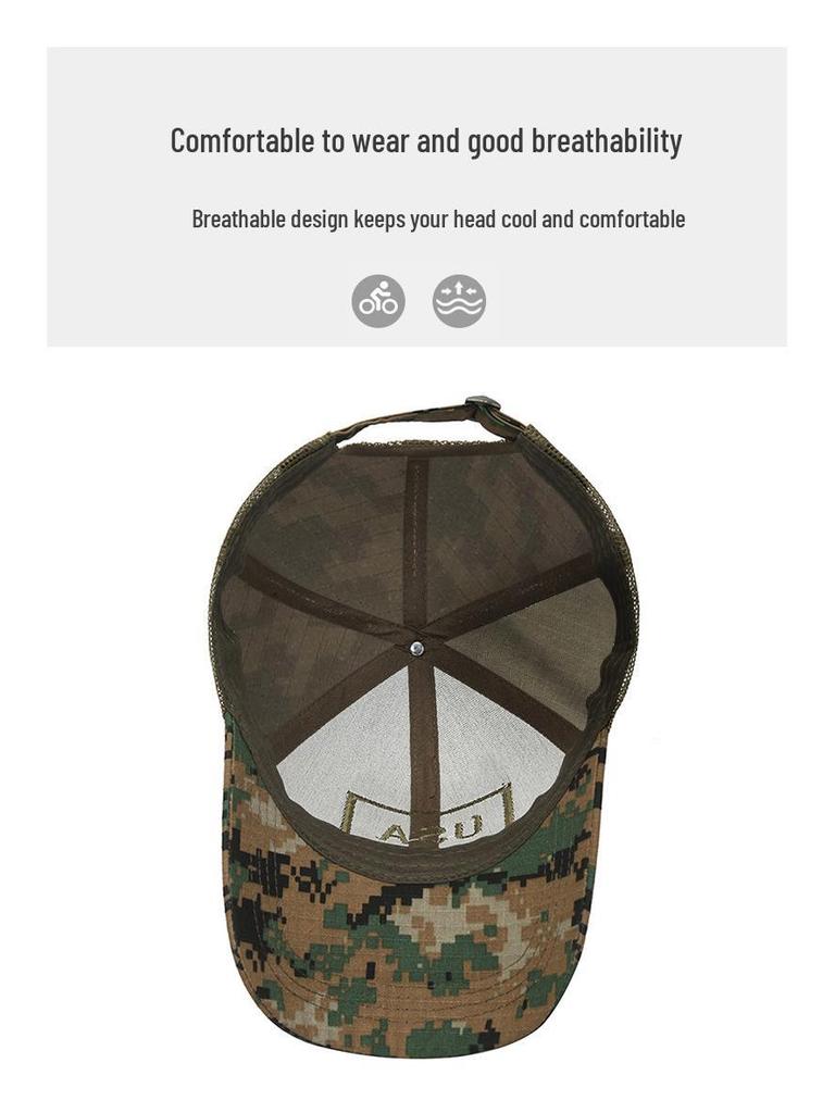 Wiosenno-jesienna czapka bejsbolowa na rzep z haftem amerykańskiej flagi – unisexowy design outdoorowy