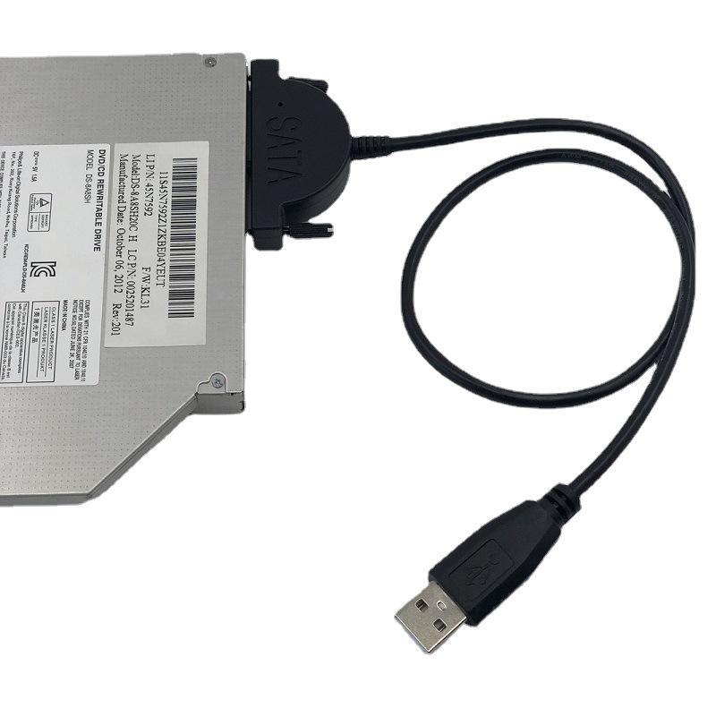 USB To SATA External Optical Drive Adapter Cable - 7+6 Converter for Laptops