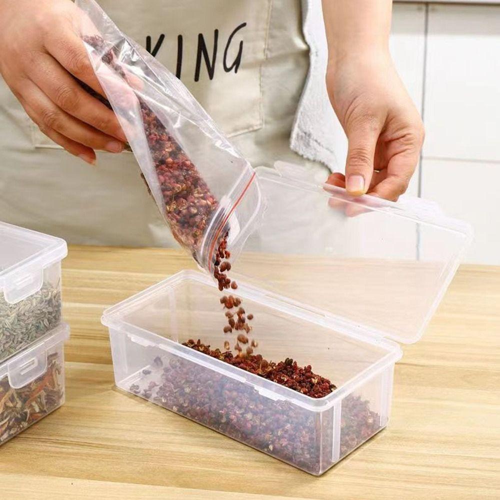 Sealed Spices Packaging Storage Box Transparent Seasoning Storage Box Spice Organizer  Refrigerator