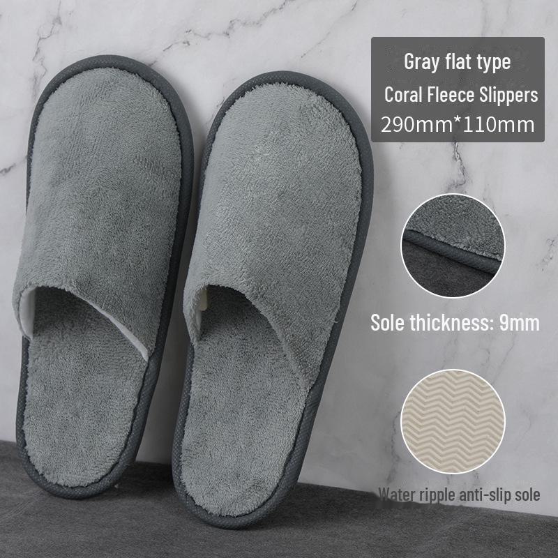

Утолщенные моющиеся тапочки из кораллового флиса для гостиниц и хостелов