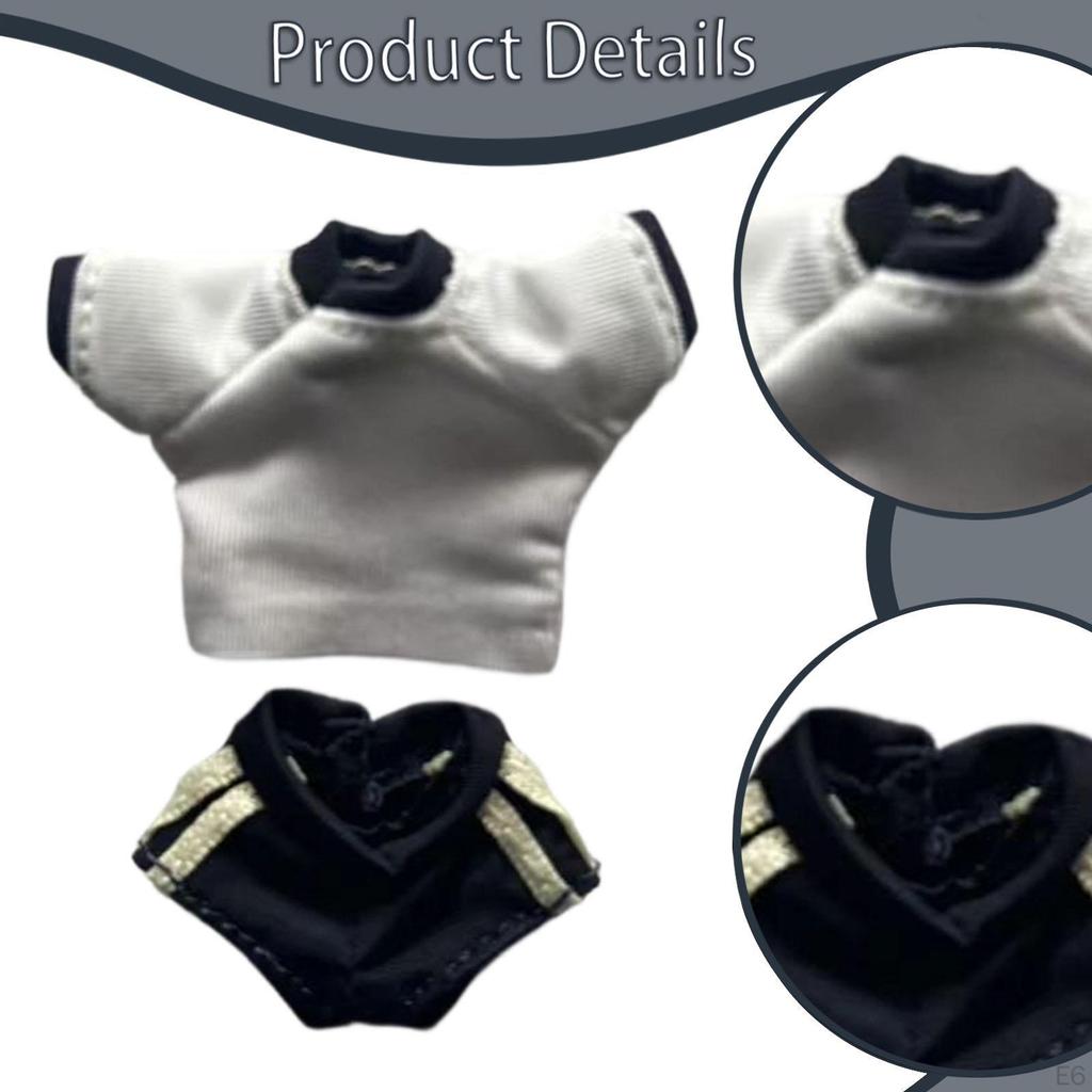 1/ Figure Clothes Casual Miniature for Collectible Dolls Dressing Short Sleeve Shirt Top and