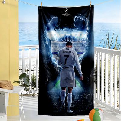 Ronaldo's Champions League Journey Beach Towel High Absorbency & Quick-Dry Comfortable Lightweight Perfect for Traveling Yoga Camping and Swimming