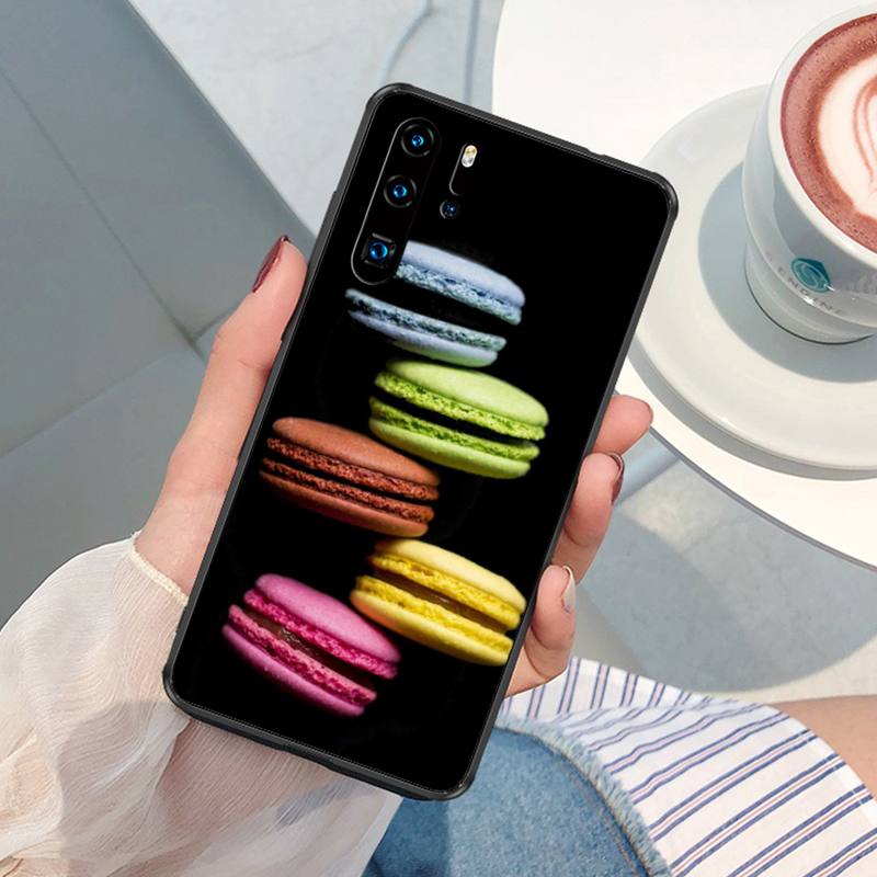 Food Pastry Dark Chocolate Cheesecake Macarons Phone Case For XiaoMi RedMi S2 4X 5 Plus 6 7 7A 8 8A 9 9A 10 K40 Phone Cover