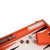 Backgammon de Luxe - ENGELHART - Prestige Kunstleder Orange & Braun - 18" Großformat - Harter Koffer - Marmorierte Figuren