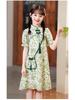 Girls' Summer Floral Cheongsam Princess Dress - Chinese Hanfu Style