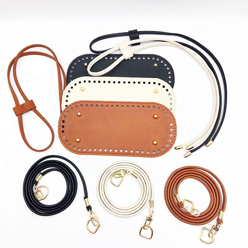 DIY Handmade Crochet Bucket Bag Set: Woven Dumpling Bag with Bottom, Shoulder Strap & Drawstring - In Stock