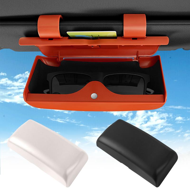 Sunglass Case For Car Magnet Sunglass Holder Glasses Case Car Storage Box High Capacity Card Clip Auto Interior Accessories белый