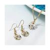 Women Necklace Earring Gold Christmas Snowflake Pendant Girl Chain Collar Ear Studs Party Wedding Jewellery Set Love Gift Comfortable and Environmenta
