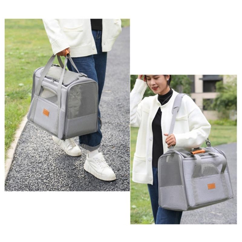 Small Pet Carriers Bag with Ventilated Mesh Window Side Storage Pocket for Commuting and Short Trip Easy to Carry