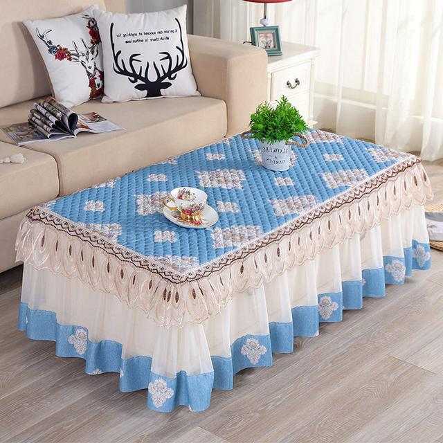 Хлопок полиэстер кружевная скатерть прямоугольная домашняя кофейная чайная юбка для стола свадебный декор для вечеринки покрытие стола для обеденной скатерти 90x160x40cm 1pcs