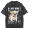Funny Smoking Dog Cooking Tshrit Vintage Washed Tshirt S Oversized Loose Cotton Harajuku Tee Shirts Casual Streetwear Unisex