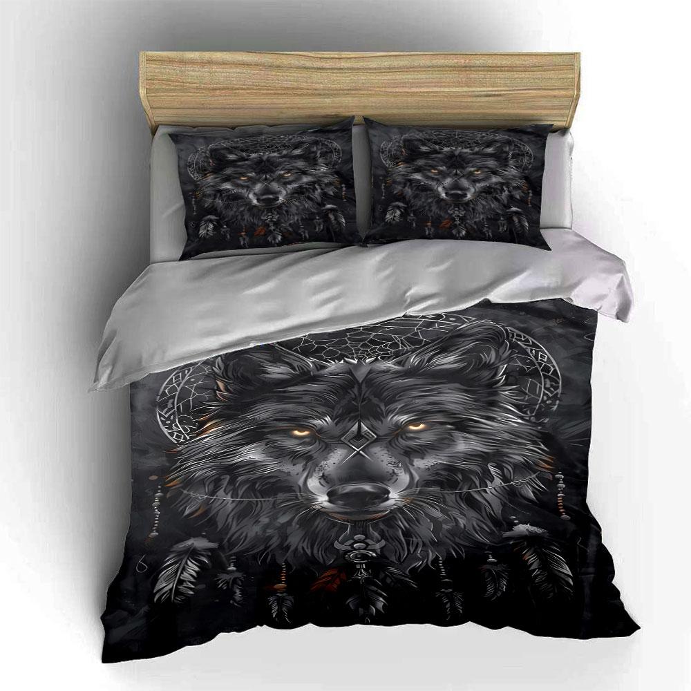 Wolf and dreamcatcher design. Bedding sets Duvet cover sets Duvet covers Pillowcases(1 * Duvet Cover 2 * Pillowcases without duvet insert)