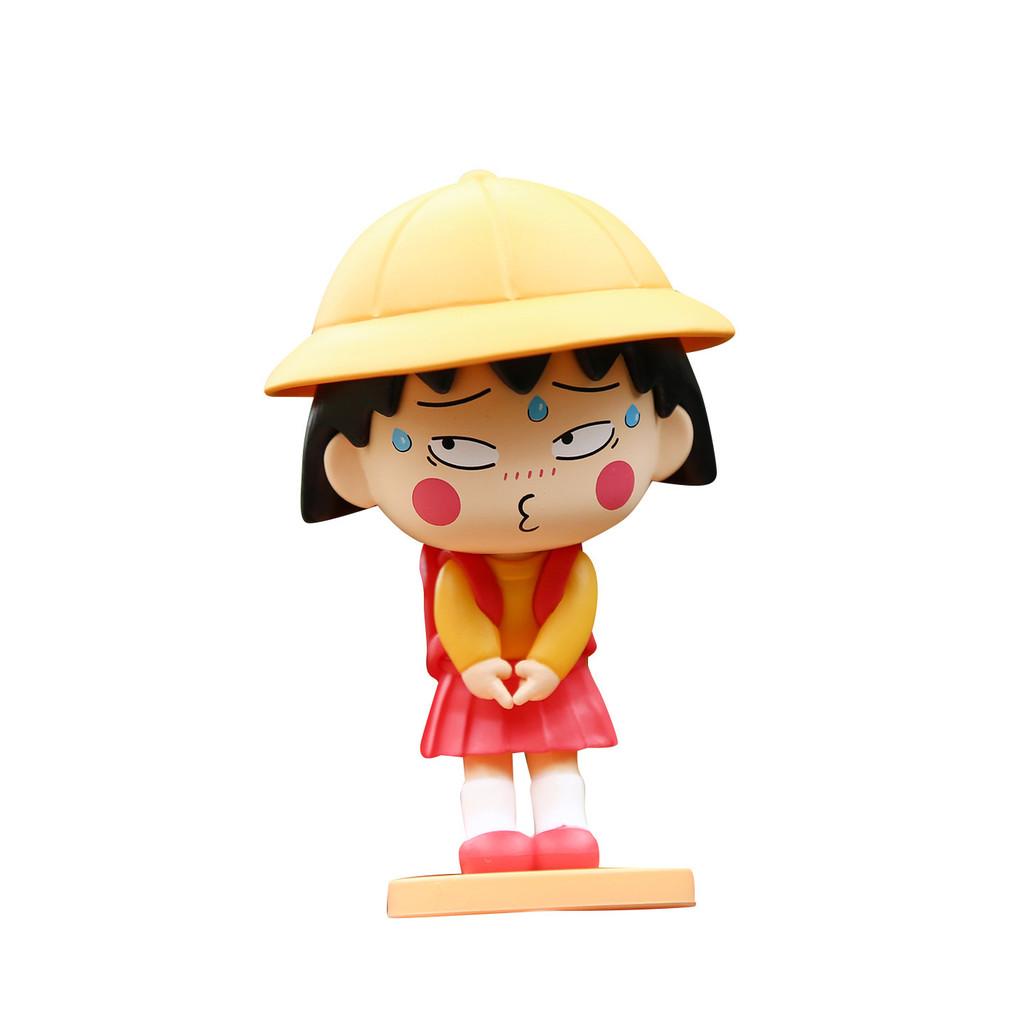 Creative Chibi Maruko Chan Anime Girl Pvc Collectible Figurine With Visual Development For Office Desk Decor