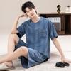 Men's pajamas summer cotton short-sleeved shorts summer thin casual large-size college student loungewear men's suit