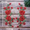3D Flower Embroidery Flower Applique Blue Purple 12cm X 28cm Sew On Patch Embroidery Repair Patch Wedding Decoration DIY