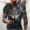 Animal T Shirt For Men Wolf 3d Print Tops Tees Summer Short Sleeve Men's Clothing Fahion Breathable Oversized Casual Streetwear