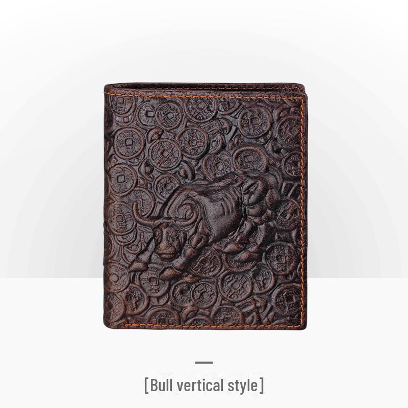 Men’s Retro Genuine Leather Wallet - Hand-Embossed Crocodile Pattern, Long, Large Capacity, Multi-Card Slots.