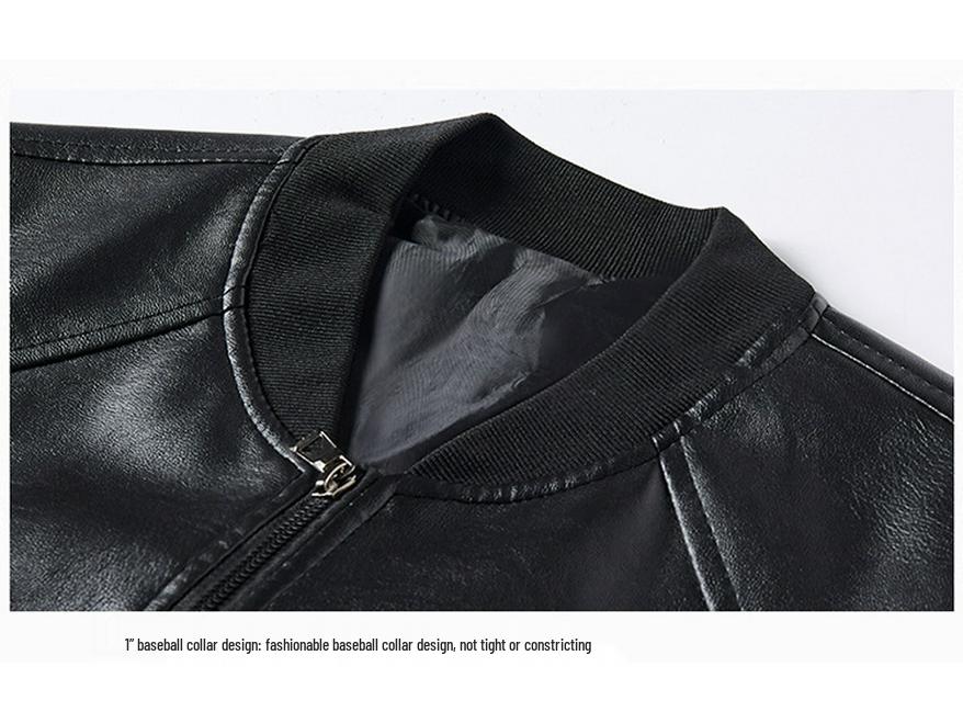Men's Soft Leather Baseball Collar Jacket - Spring/Autumn Casual Wear for Middle-aged Dads