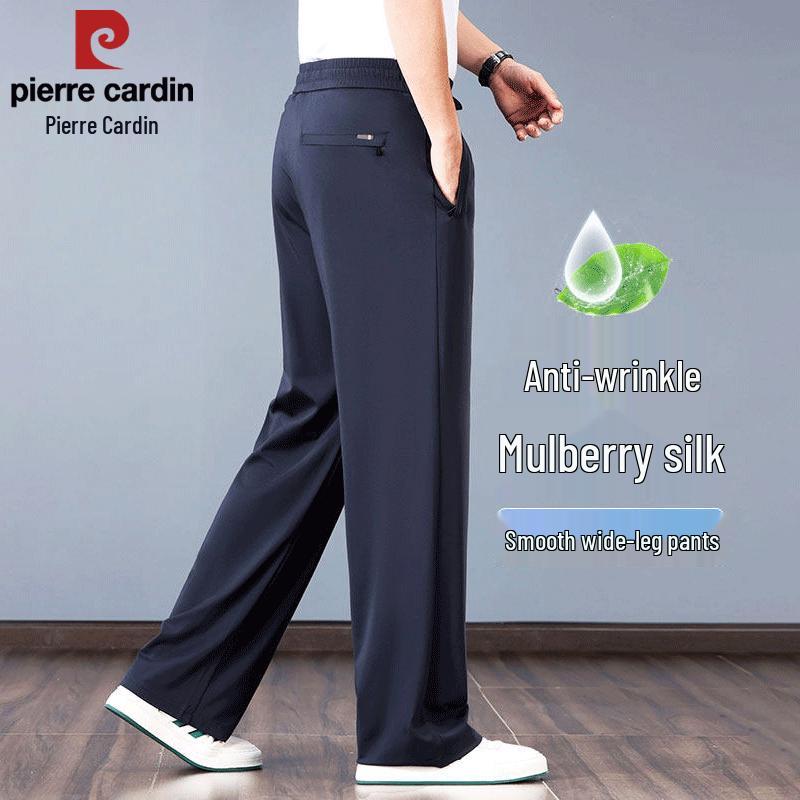 Pierre Cardin Men s Loose Fit Mulberry Silk Blend Summer Casual Pants 4XL