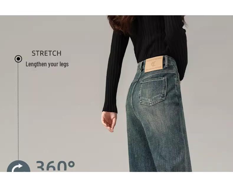 Women's High-Waisted Retro Straight-Leg Jeans - Spring 2025 Slimming and Loose Fit