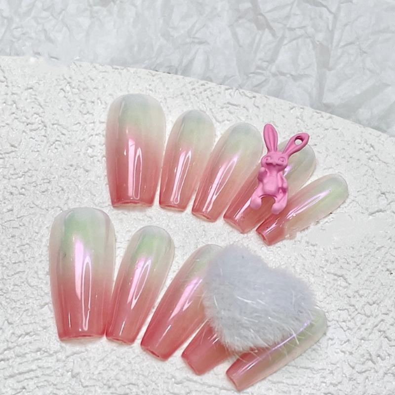 

Plush Artificial Nail Love Manicure Wearable Nails Reusable And Removable Nails M