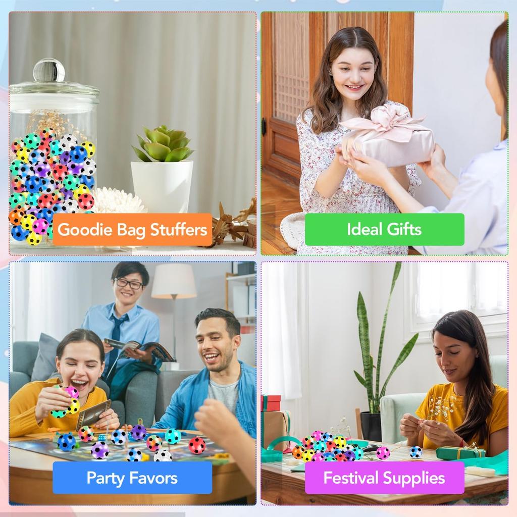 6 stuks zachte voetbalballen voor kinderen en volwassenen, mini stressballen, anti-angstballen en friemelballen om te ontspannen, ideaal als verjaardagscadeau of als vulling voor een cadeautas.