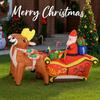 8.2FT Inflatable Toy Santa Sleigh Reindeer Gift Bag Xmas Yard Lawn Party Decoration LED Lit Christmas Home Supplies Ornament