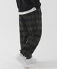 PIANER Tartan Check Wide Jogger Pants (Khaki)