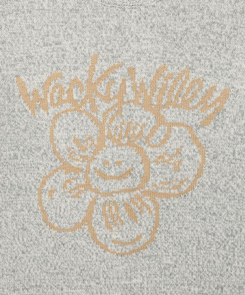 WACKY WILLY Big Lily Graphic Pullover Knit Grey