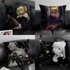 M-Misa Death Notee Comic Cushion Cover Natural Linen Organic Fabric Double-Sided Printing Sofa Home Decor Gift Pillow Case