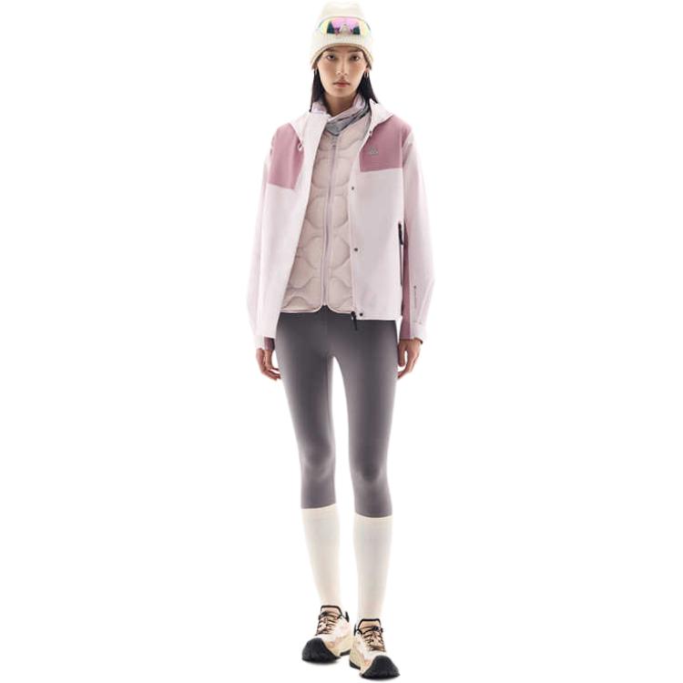 Anta Outdoor Series Comfortable Sports 3 In 1 Waterproof Windproof Breathable Rain Jacket Women Jacket Pink 962446603-8