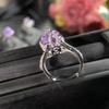 2026 Pigeon Egg Comparable To Ice Flower Cut Purple Lithium Glow Inlaid Zircon Banquet Open Ring Female
