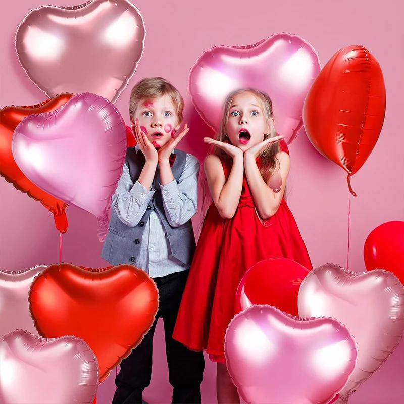 5/100Pcs 18inch Red Love Heart Shape Foil Balloons Wedding Decoration Birthday Party Gift Home Room Decor DIY Aluminum Air Balls
