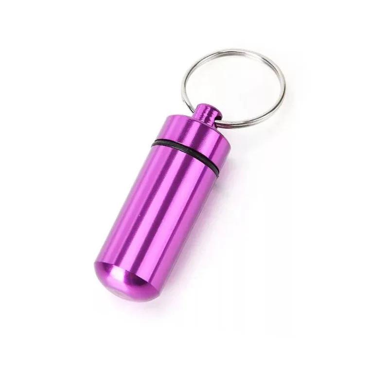 Mini Portable Pillbox Waterproof Sealed Bottle Small Metal Storage Container Medicine Tablet Adapter Trinket Case Cute Keychain